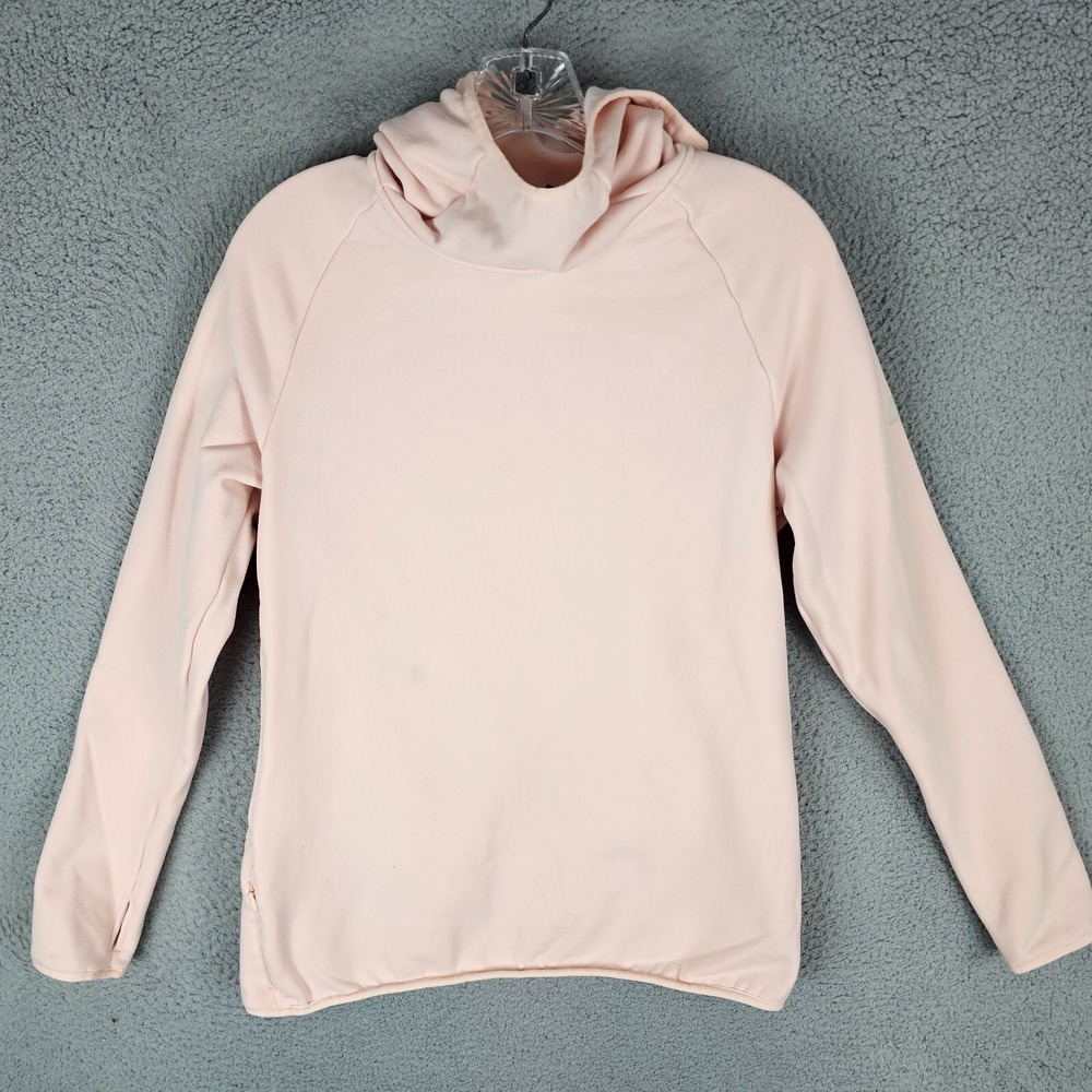 Eddie Bauer Hoodie Womens M Pink First Ascent Pullover Funnel Neck Fleece Pocket